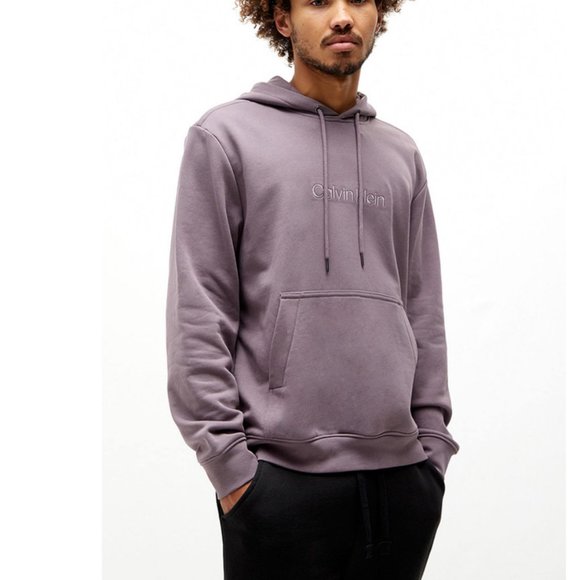 💖MEGA SALE💖 Calvin Men 40FP269510 Klein Pullover Terry Hoodie Purple Long Slee - Picture 4 of 7